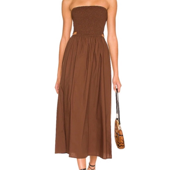 Faithfull the Brand Dresses & Skirts - Faithful the Brand NEW NWT Deva Midi Dress in Plain Dark Chocolate size XS